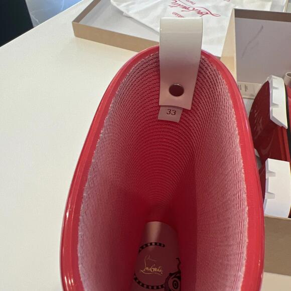 $555 NEW Christian Louboutin Girl's Pluie Rain Boots Red Size 33 US 1.5 - Picture 13 of 13